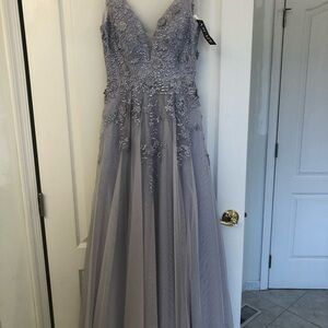 Elegant Gray Evening Gown